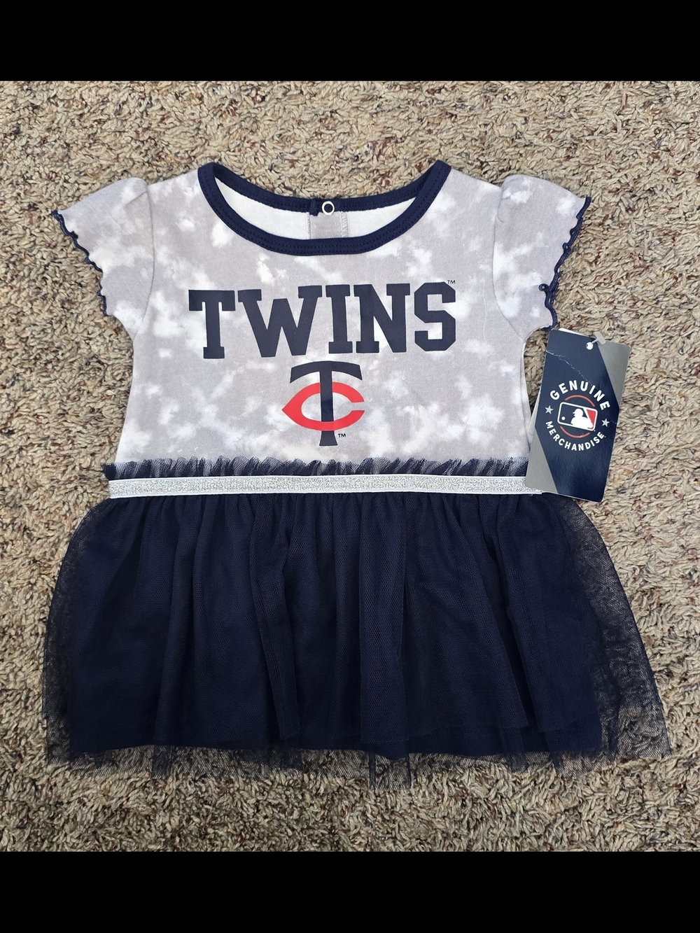 Minnesota Twins Tulle Dress for Girls in Navy, White & Red Size 12 Mo